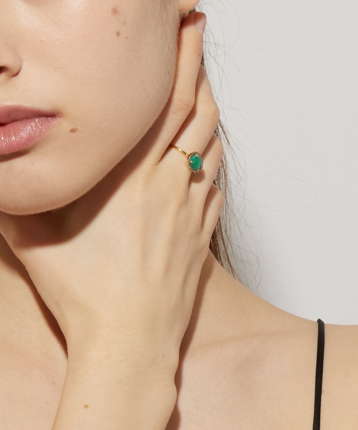 elafonisi] emerald with pave diamonds ring｜ARTIDA OUD（アル