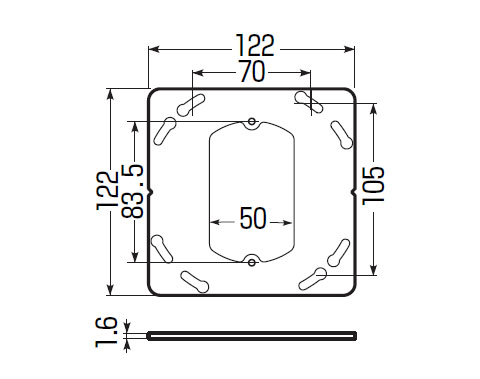 鉄製平塗代カバー 大形四角 小判型(スイッチカバー1個用・平)(10個価格