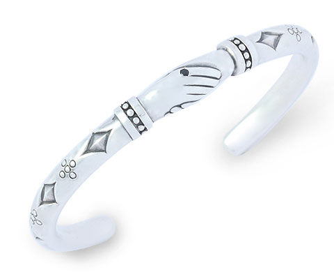 シェイクハンドメンズシルバーバングル/AQUA SILVER（アクアシルバー）