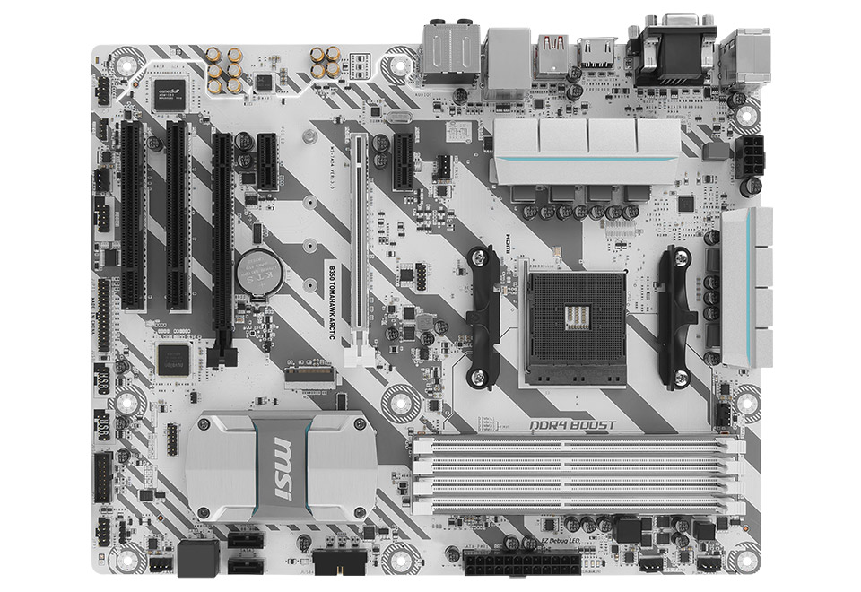 B350 TOMAHAWK ARCTIC（TSUKUMO限定モデル） | MSI マザーボード AMD