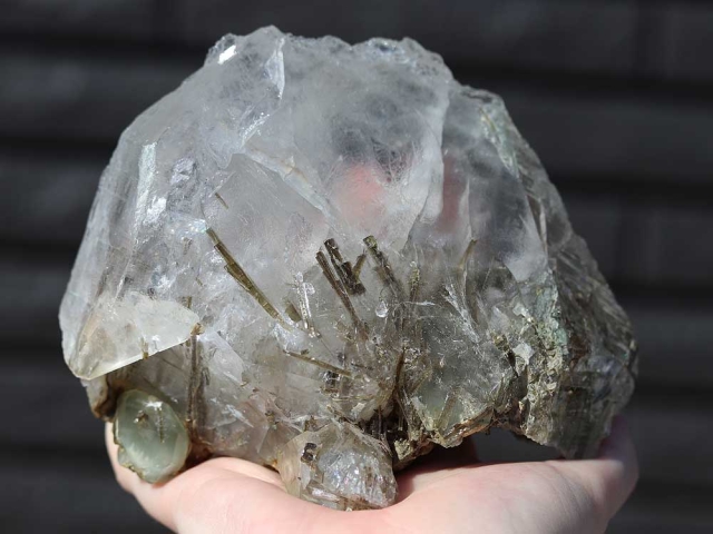 財産を守る 透明 水晶 ザギマウンテンクォーツ ルチル クラスター 058