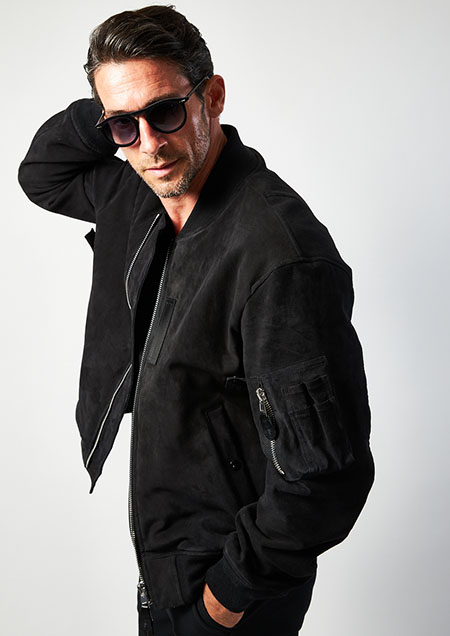 1PIU1UGUALE3 BLACK MILITARY COLLECTION 18th-MA-1 FLIGHT JACKET