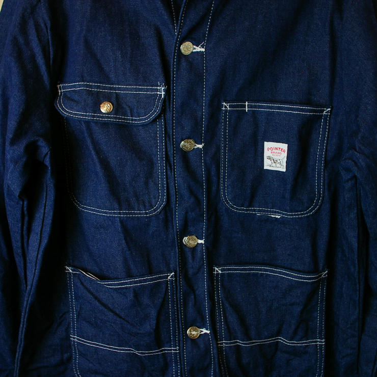 POINTERポインター】古着USA製ネイビー(濃紺)メンズデニムカバーオール