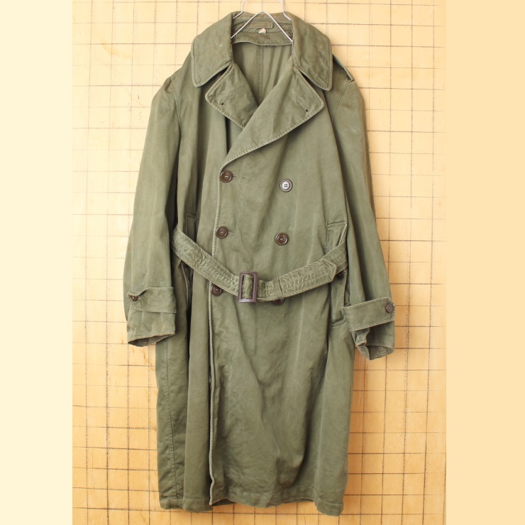 50s U.S.ARMY トレンチ コート MEDIUM-SHORT ミリタリー オリーブ