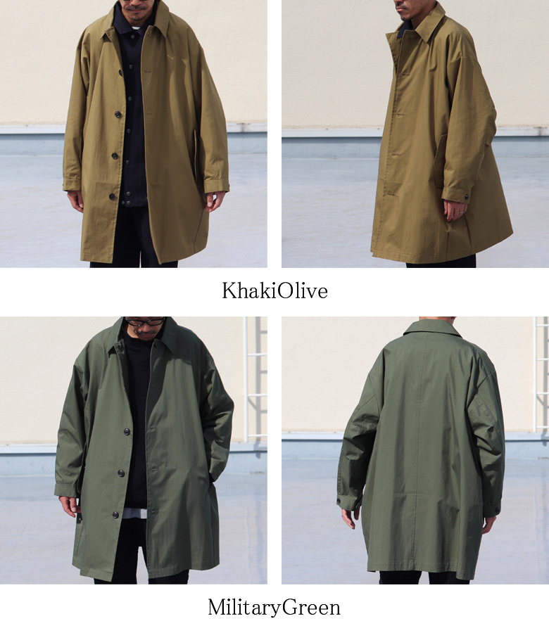 綿ナイロン高密度ギャバ M51 ラップアップ ステンカラーコート【MADE