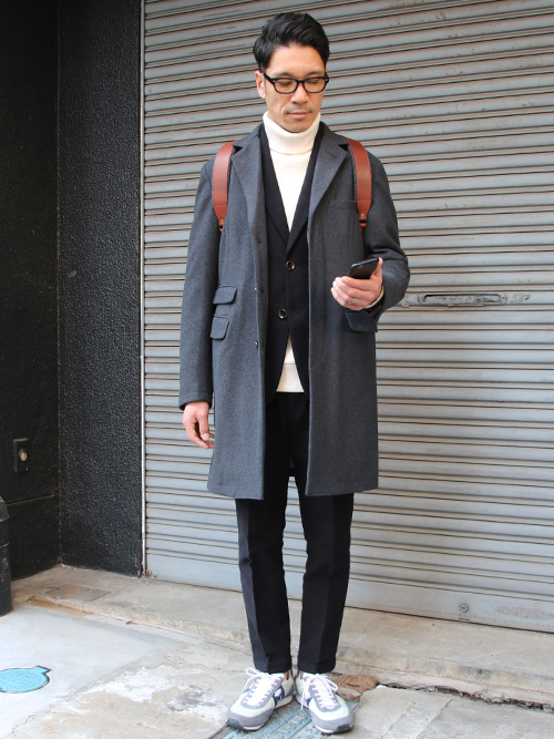 610gウールメルトン比翼仕立3Bチェスターコート 【送料無料