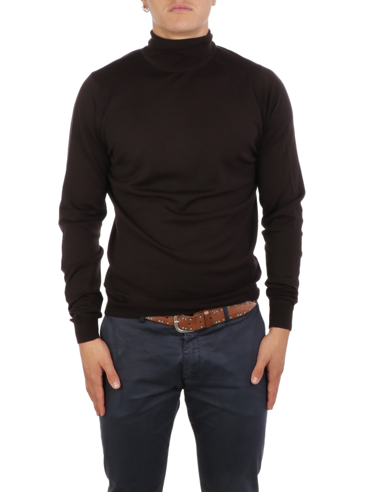 JOHN SMEDLEY Men's Cherwell Turtleneck Sweater Cocoa | CHERWELL