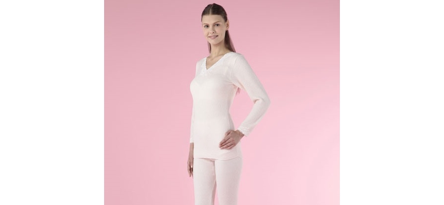 婦人用】ひだまりラビセーヌ高機能防寒肌着レディース8分袖インナー