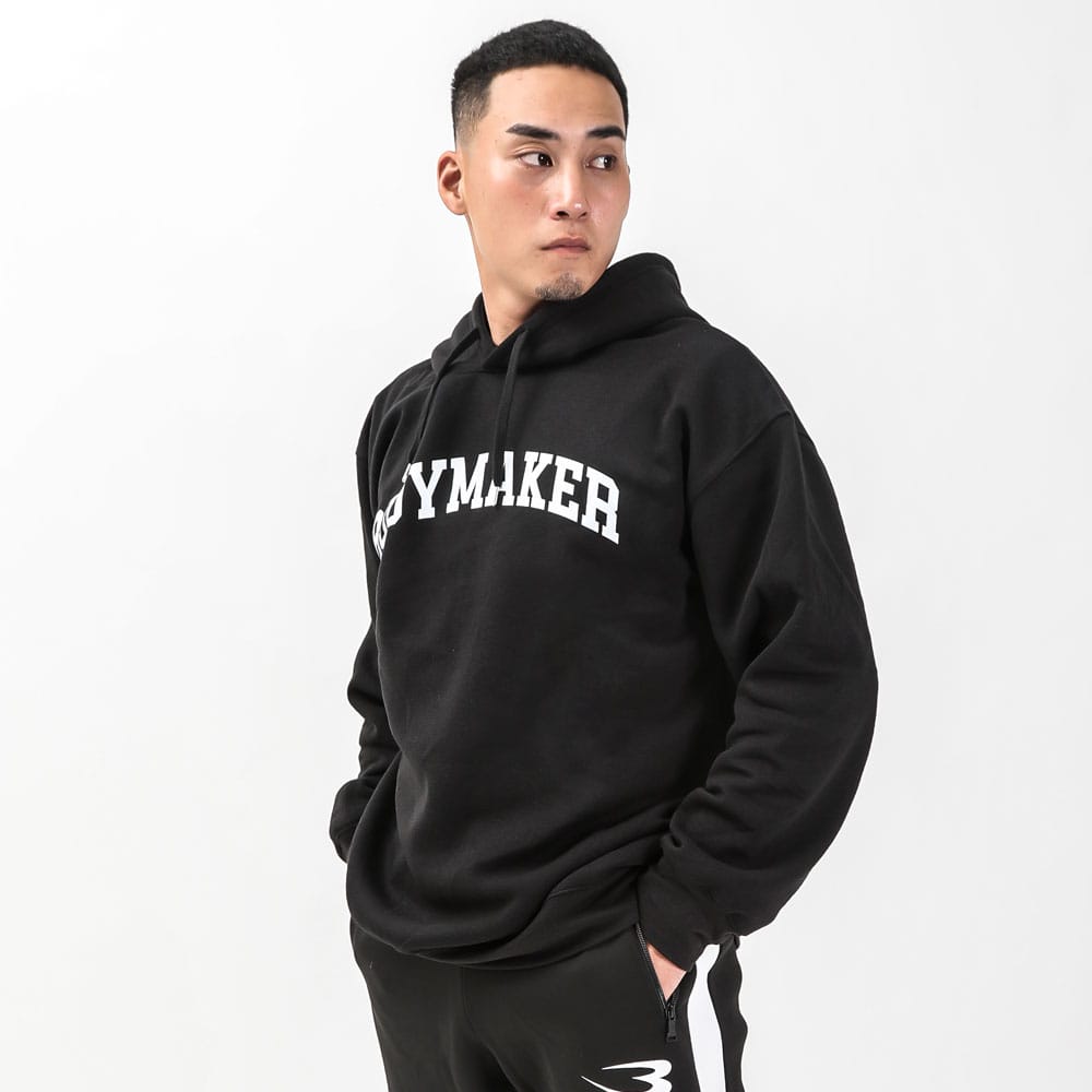 スウェット裏起毛パーカー BODYMAKERロゴ M ブラック