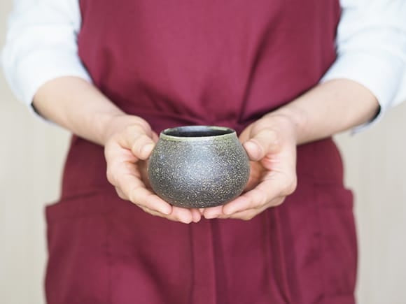 作家鉢】村上直子作 信楽焼 茶壷鉢 茶 幅7cm×高さ7cm｜盆栽妙 – 盆栽妙