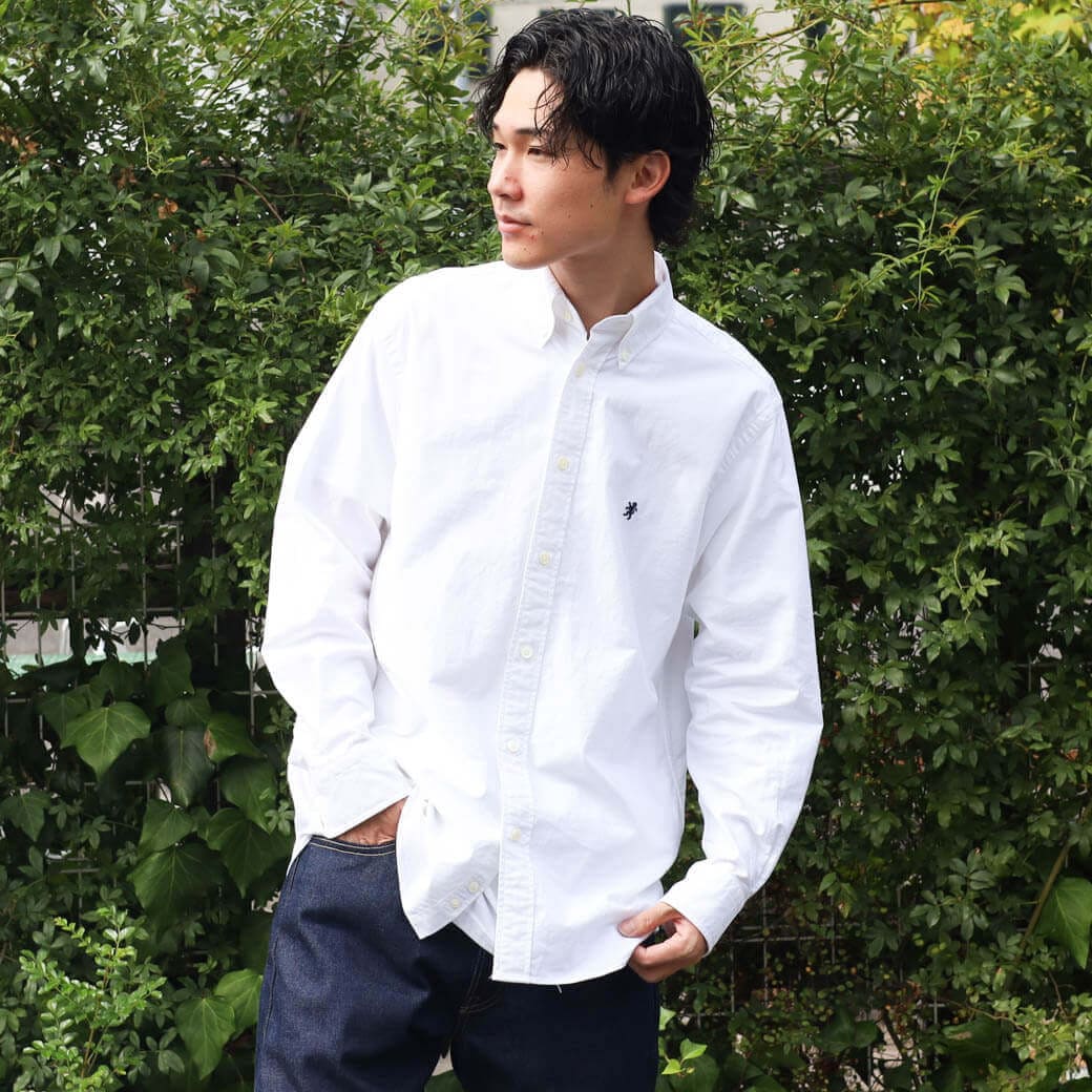 Gymphlex ジムフレックス オックスフォード 長袖 ボタンダウンシャツ