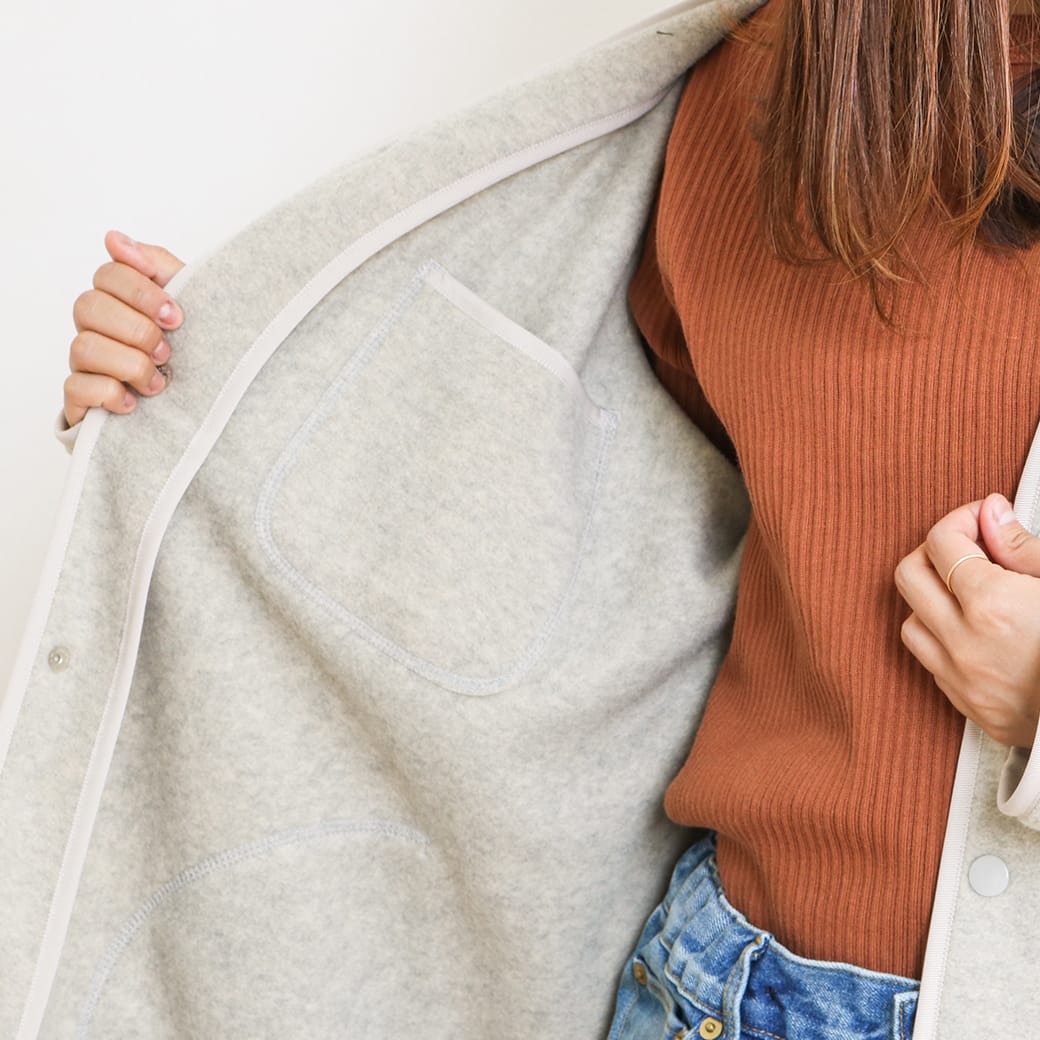 DANTON ダントン Vネックロングフリースカーディガン｜BORN FREE