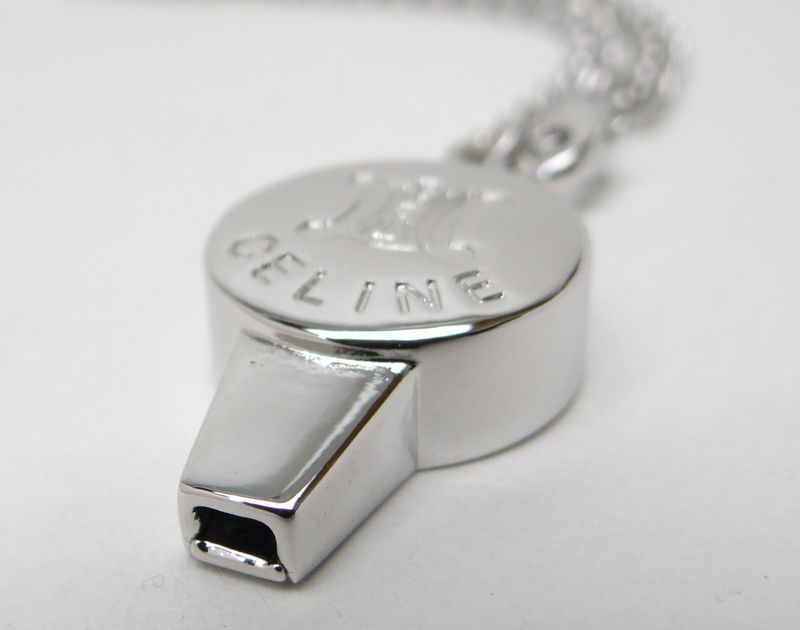 CELINE セリーヌ ホイッスル 笛 チャーム キーホルダー シルバー 未