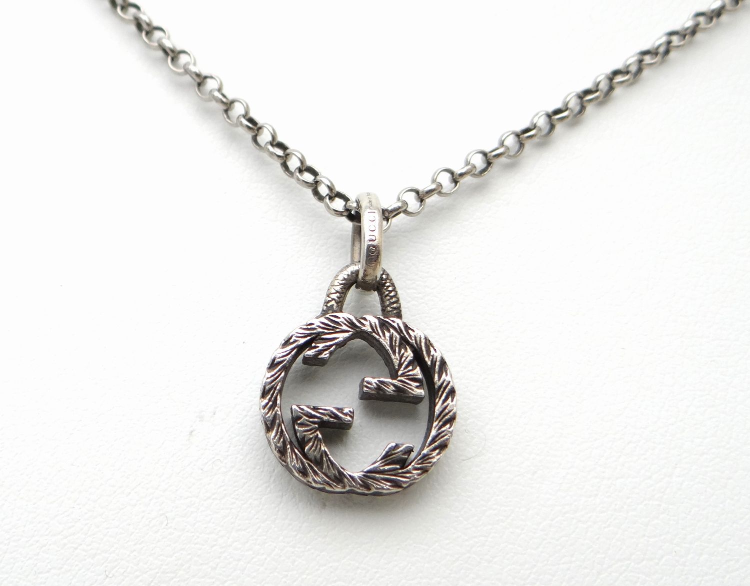 GUCCI グッチ インターロッキングG ペンダント ネックレス SV925