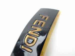 FENDI フェンディ ロゴ バレッタ ヘアアクセサリー ブラック×ベージュ