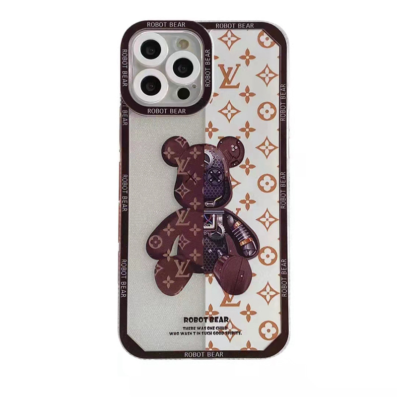 ルイヴィトン IPHONE13pro max/13pro/13ケース 個性クマ柄 キラキラ LV