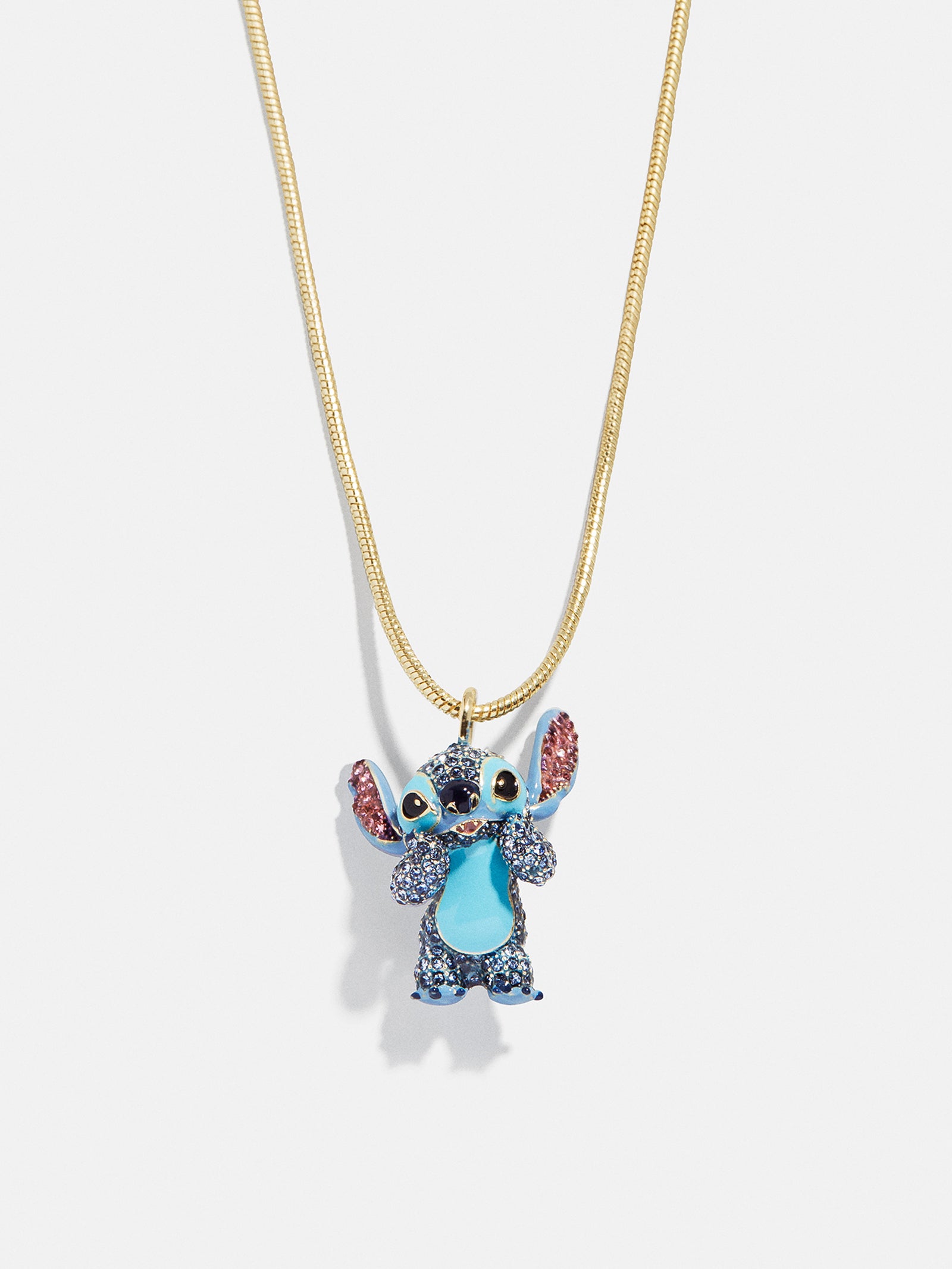 Disney Stitch 3D Pendant Necklace - Blue – Gold necklace with