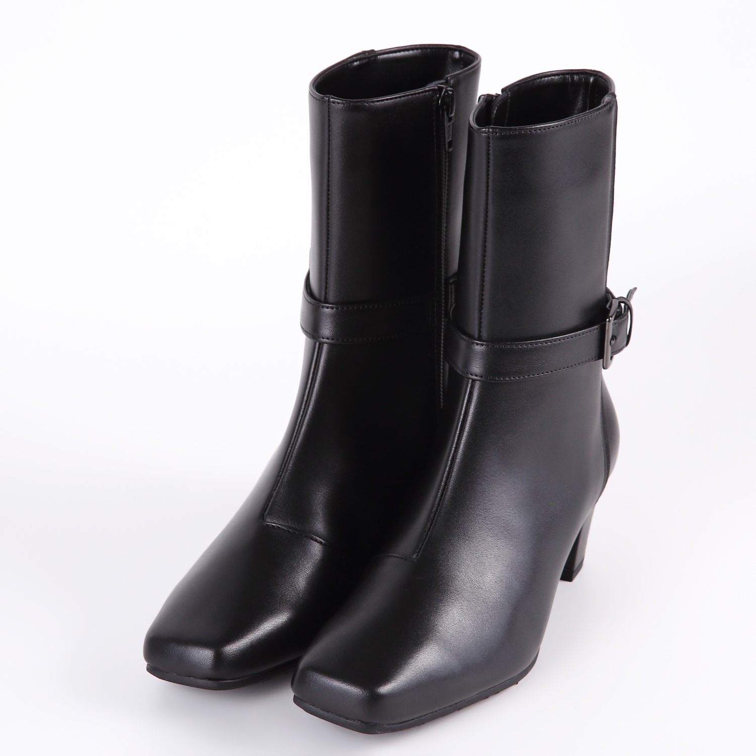 With Widthミドル丈ショートブーツ レッドブラウン｜BARCLAY