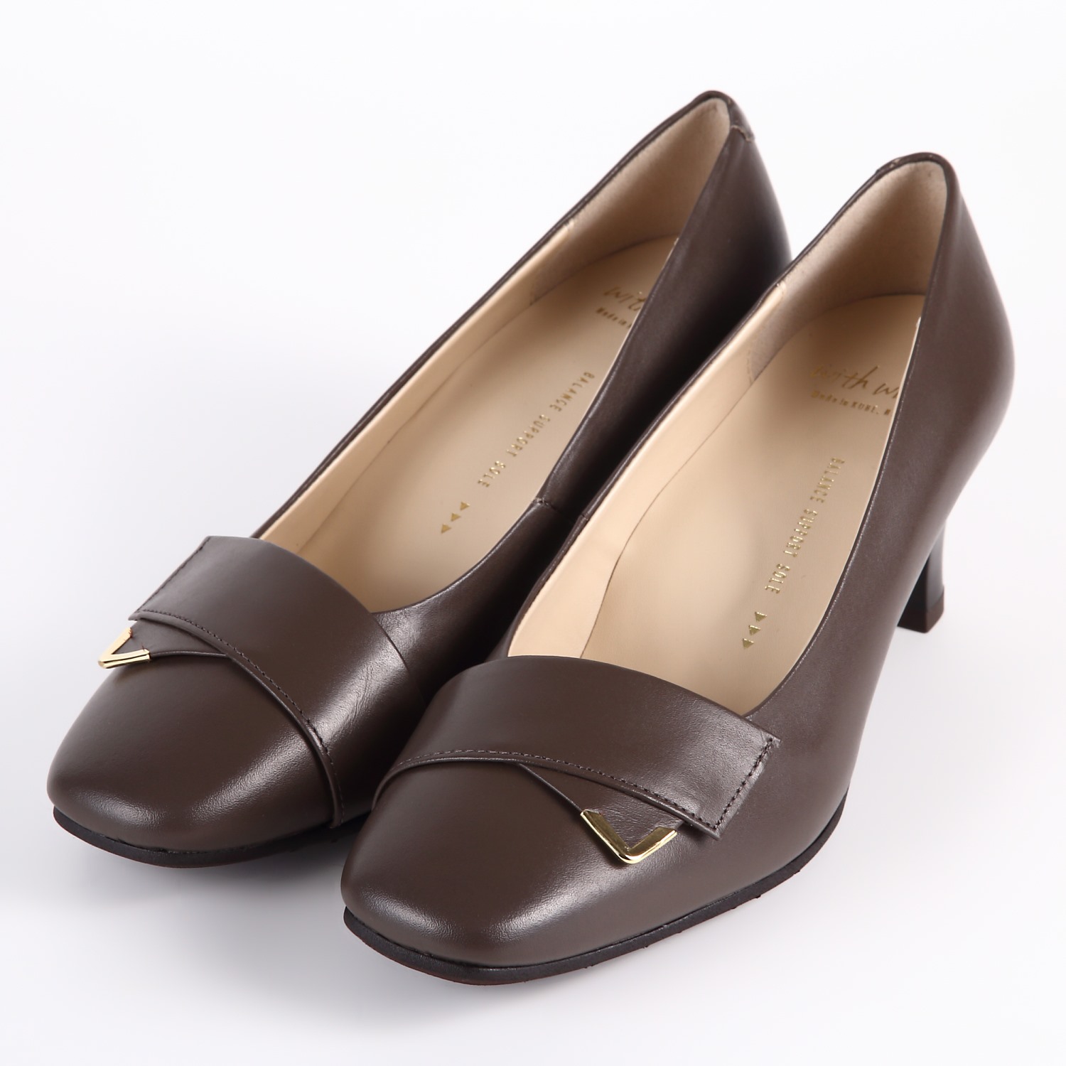 OUTLET】With Width（ウィズウィズ）パンプス レッドブラウン｜BARCLAY