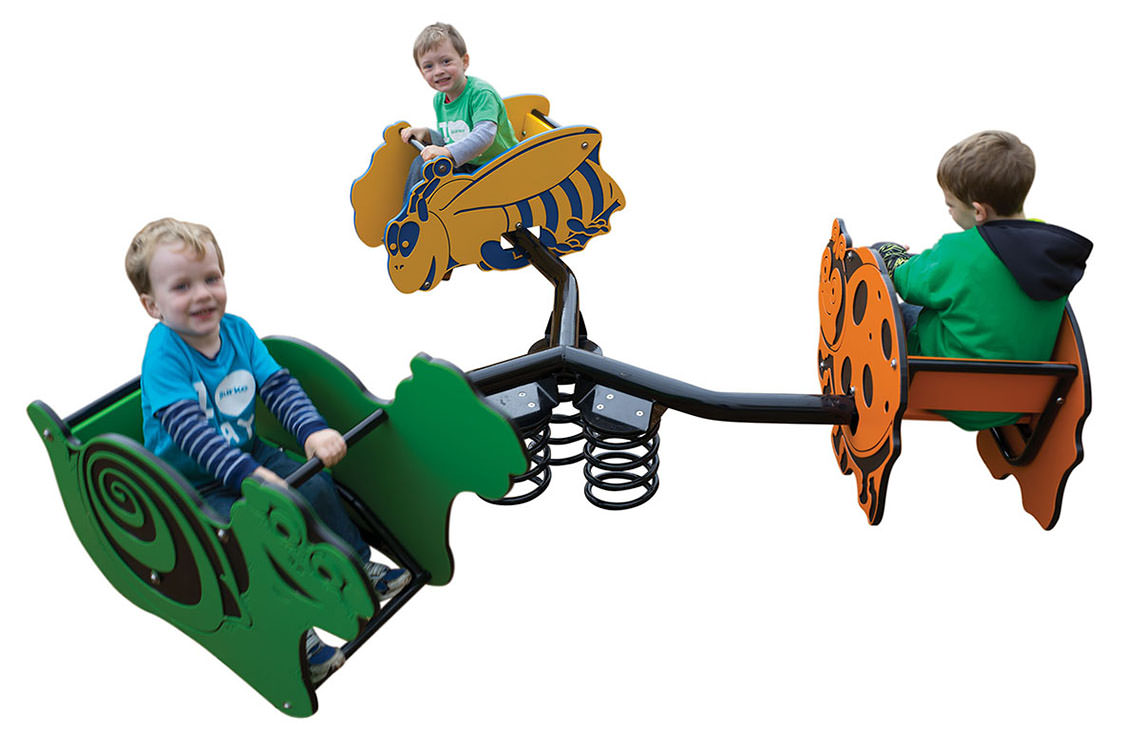 Tri-Rider | Playground Spring Action, Holds Three