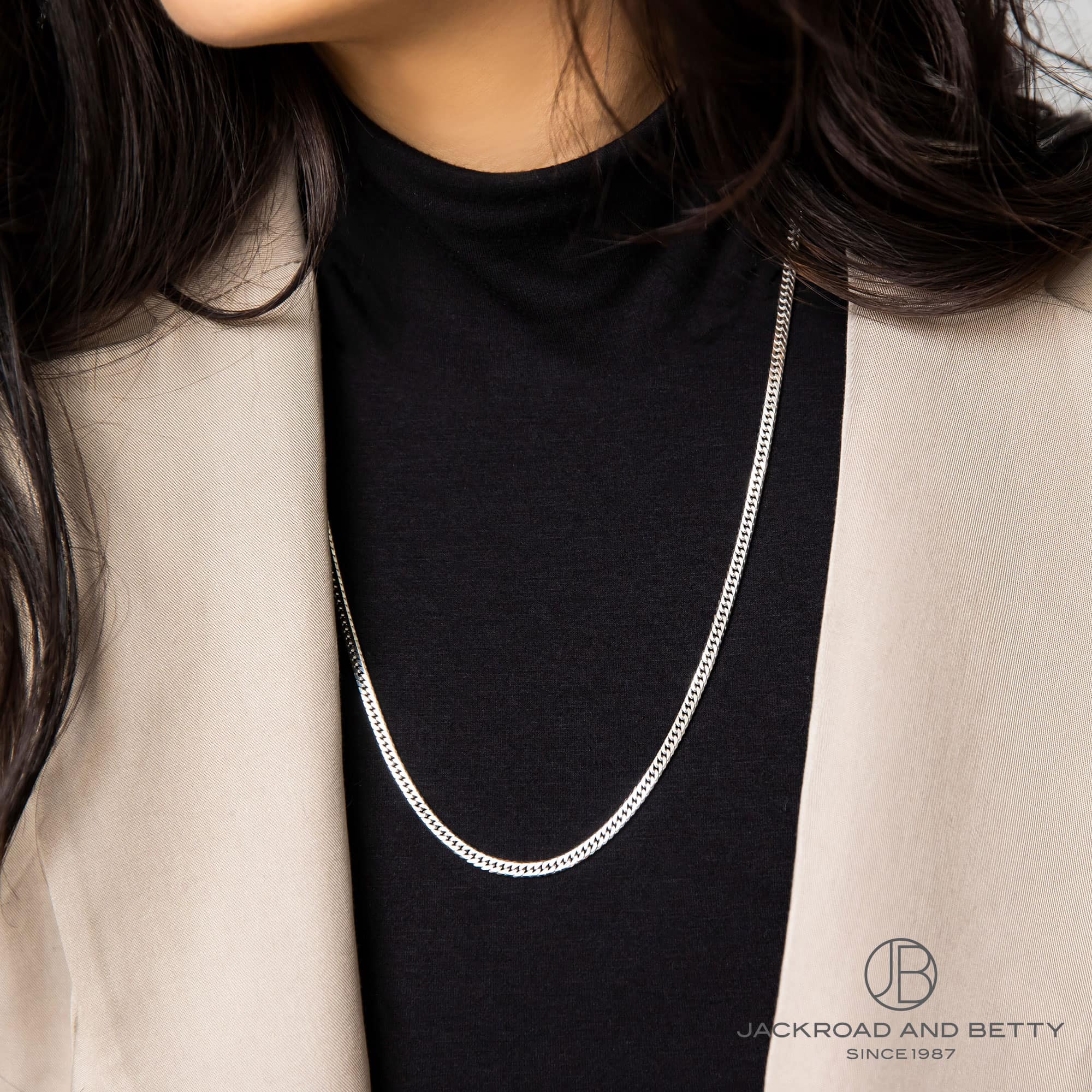 PT850 6面 ダブル 30g 60cm ネックレス プラチナ 造幣局刻印有り