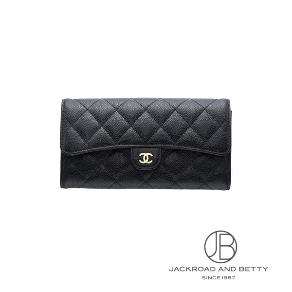 マトラッセ クラシック ロング フラップ ウォレット ブラック 黒