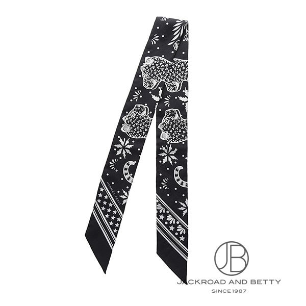 ツイリー レオパード・バンダナ ノワール ブラック 黒[] Twilly Les