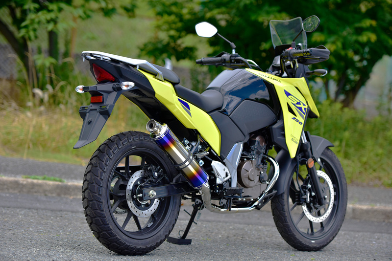 R-EVO ヒートチタン フルエキゾースト：Vストローム250SX：政府認証