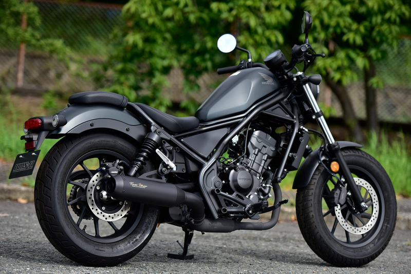 パワーヘッダー RS マットブラック スリップオン：レブル250：政府認証