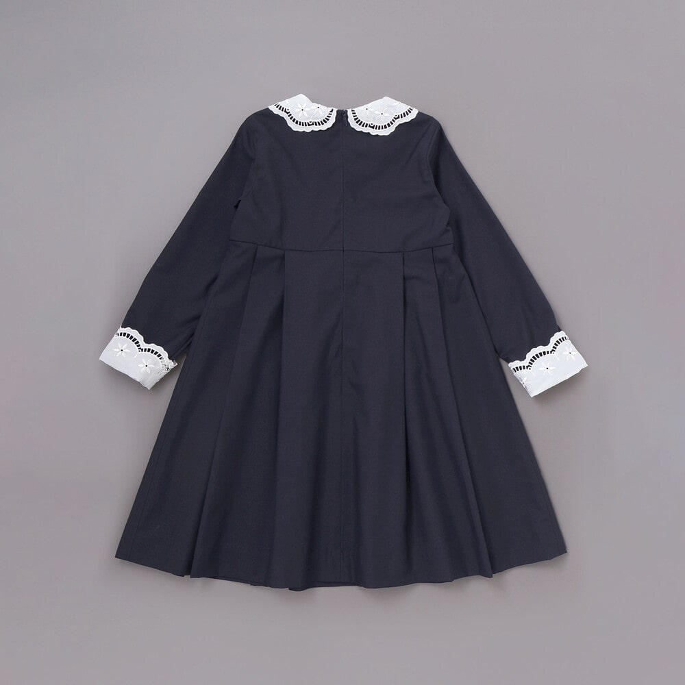 サイロコンパクトツイルレース襟袖ワンピース(110~130cm)(110cm