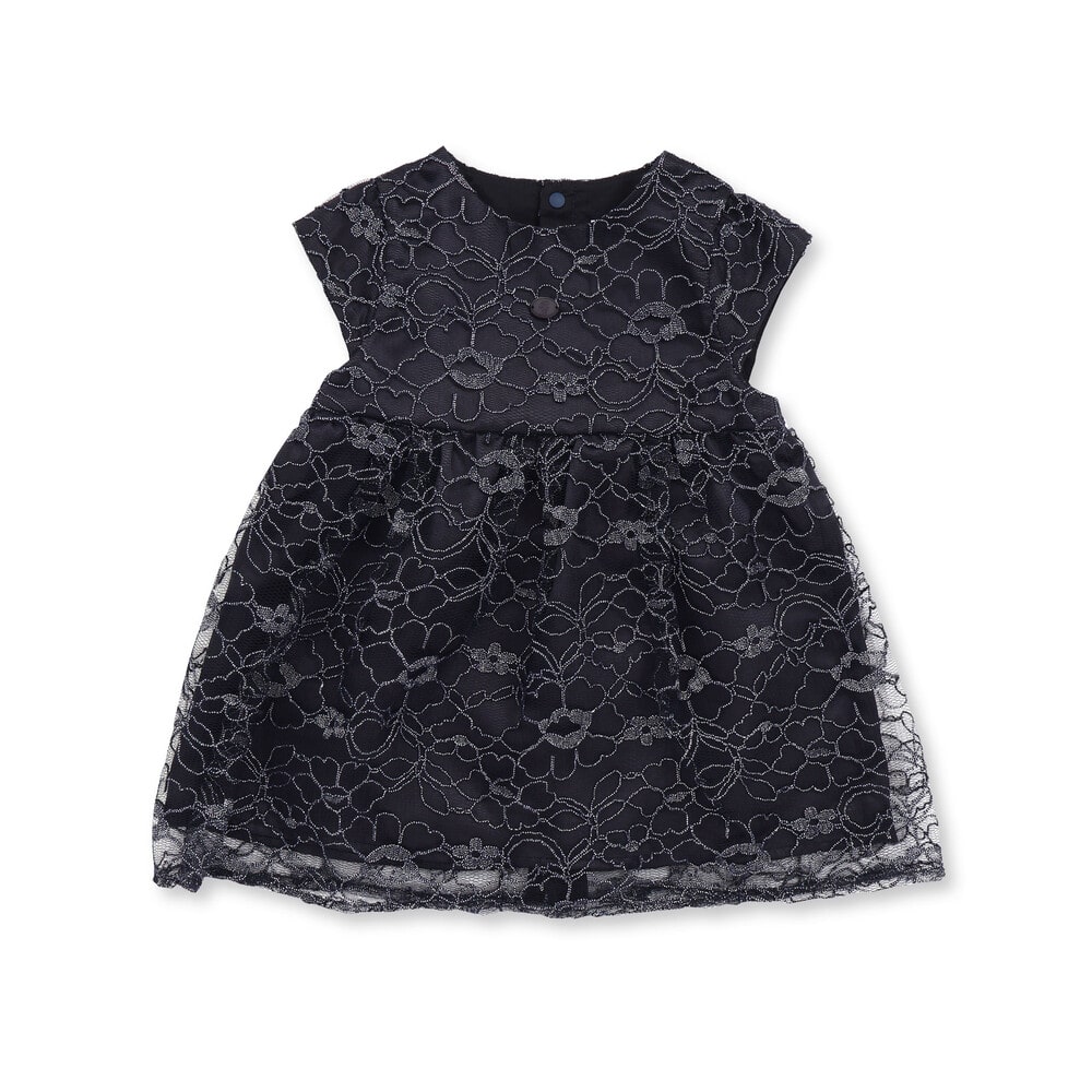 日本製】ラメコードレースワンピース(70~90cm)(S(70-80cm) ネイビー