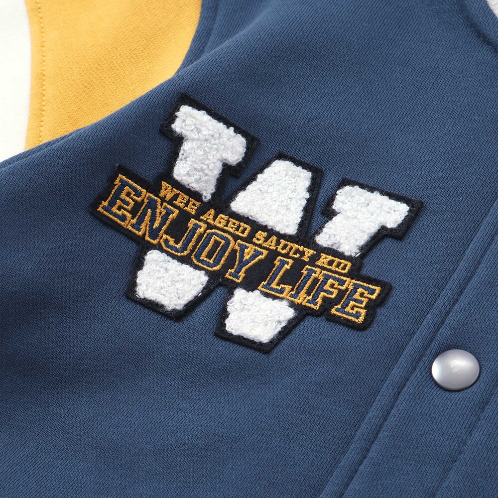 サガラワッペンロゴ刺しゅう配色裏毛スタジャン(100~160cm)(100cm