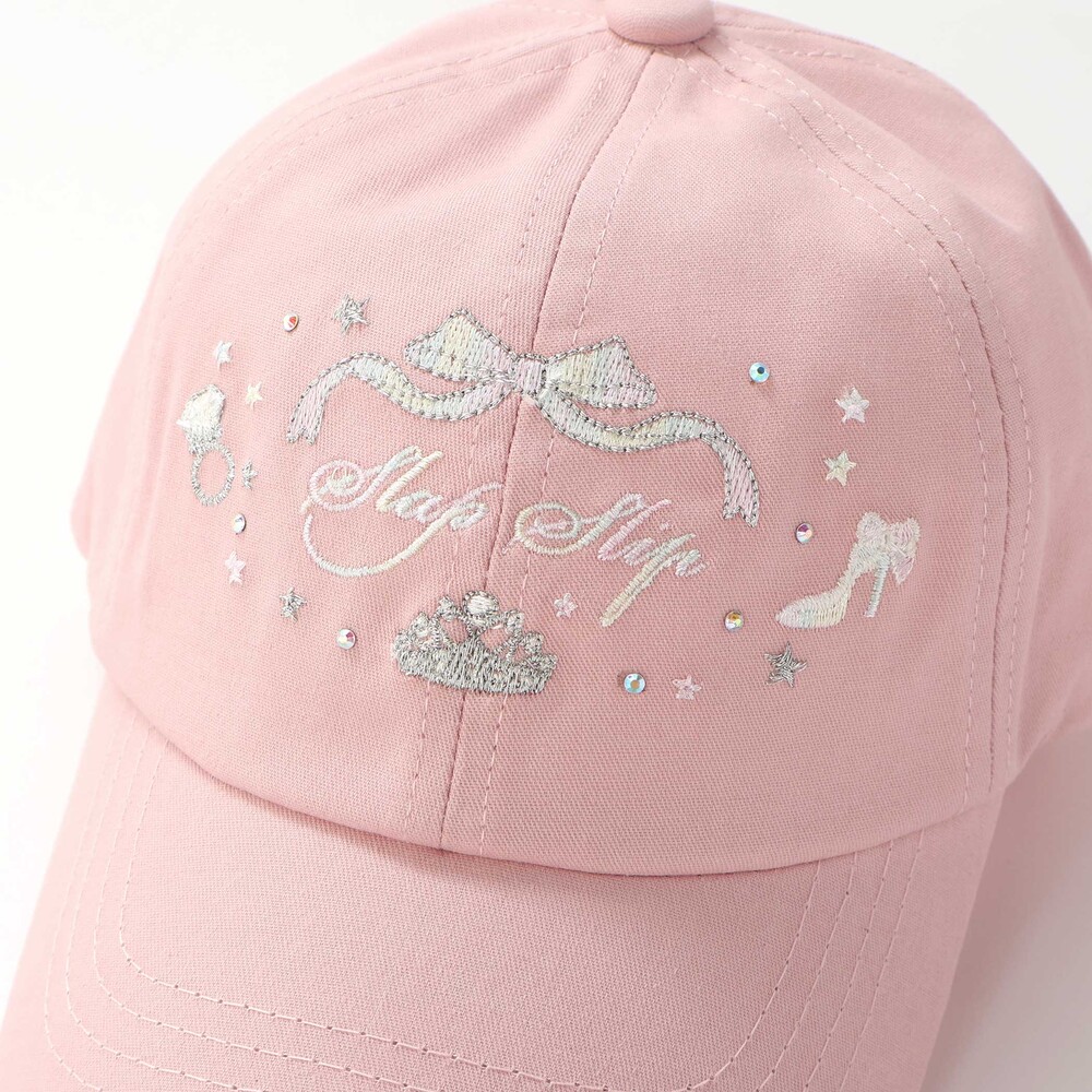 後ろリボンフェミニンモチーフ刺しゅうキャップ(52~54cm)(S(52cm