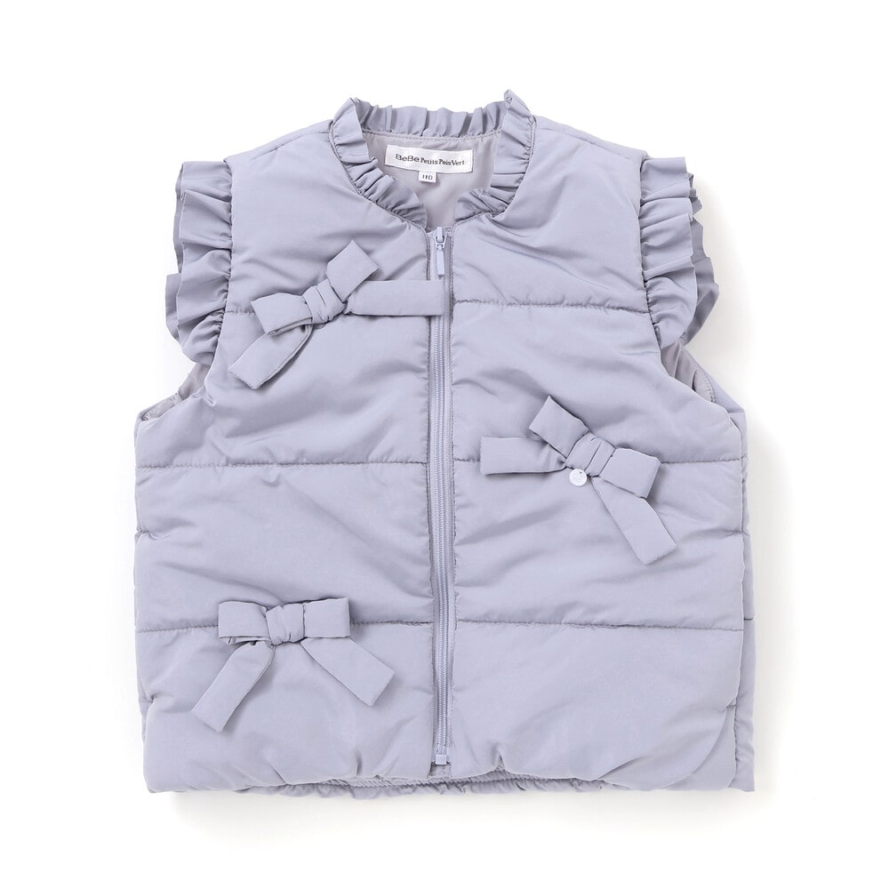 限定商品】リボンフリルタフタ中綿ベスト(95~150cm) 【LIMITED EDITION