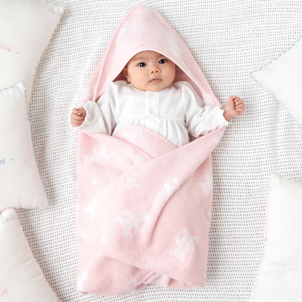 お揃い】パイルクマジャガードおくるみ(ワンサイズ ピンク系): 新生児