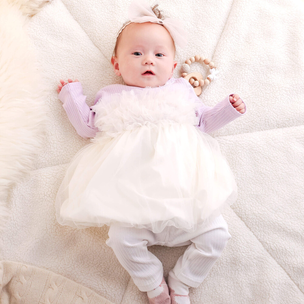 チュールスカートワンピース+スパッツ2点セットベビー(70~80cm)(70cm