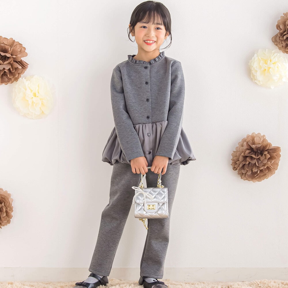 限定商品】ポンチサテントップス+パンツ セットアップ(95~150cm