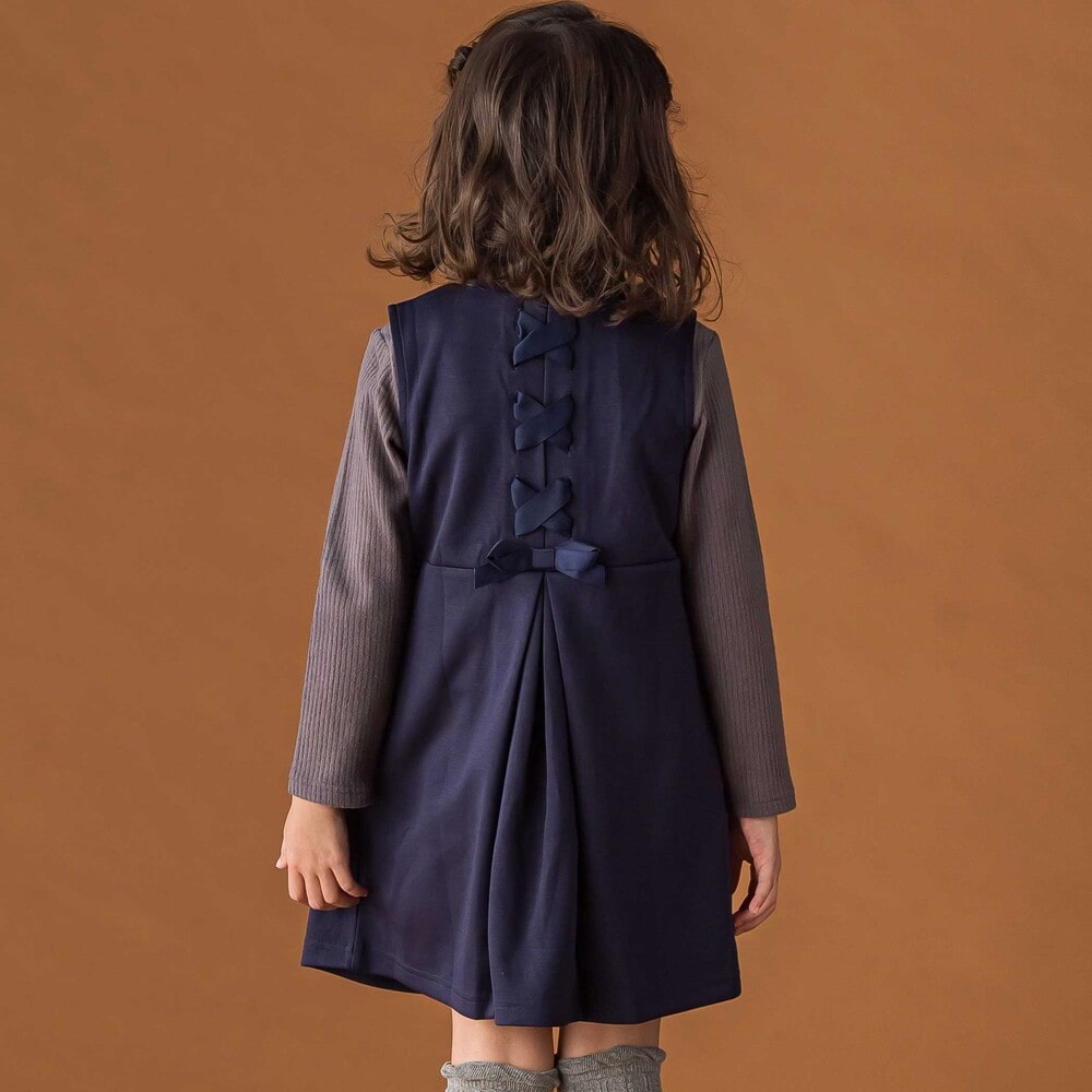 限定商品】ポンチバック編み上げジャンパースカート(95~150cm