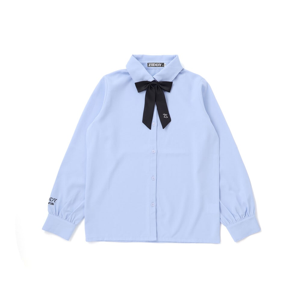 ニコ☆プチ 掲載 】リボン付きブラウス(130~160cm)(130cm ホワイト