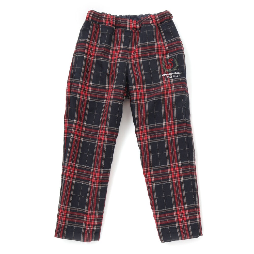 お揃い】ツイルチェックリバーシブルパンツ(80~130cm)(80cm ネイビー