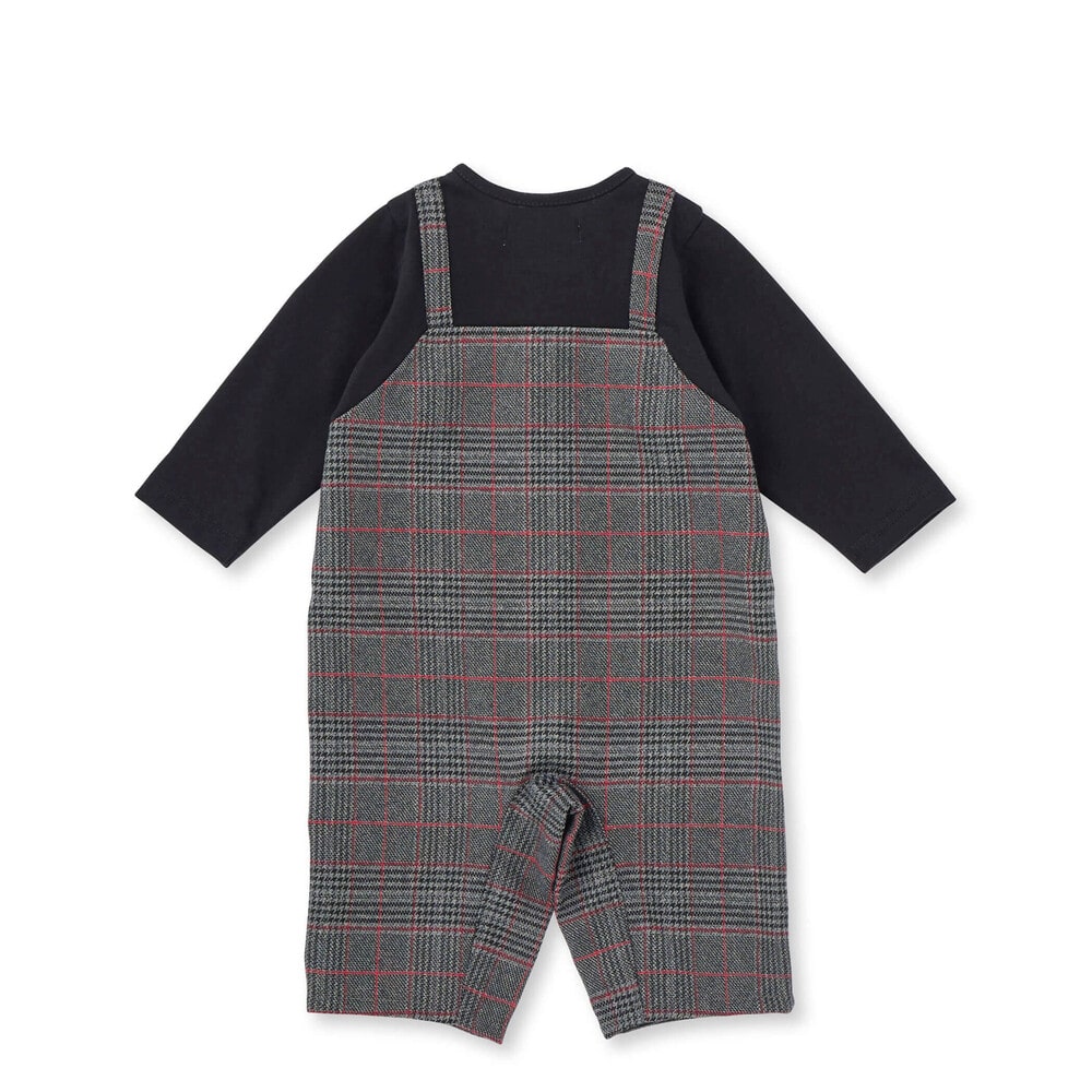 お揃い】グレンチェックor格子チェック ドッキングロンパース ベビー