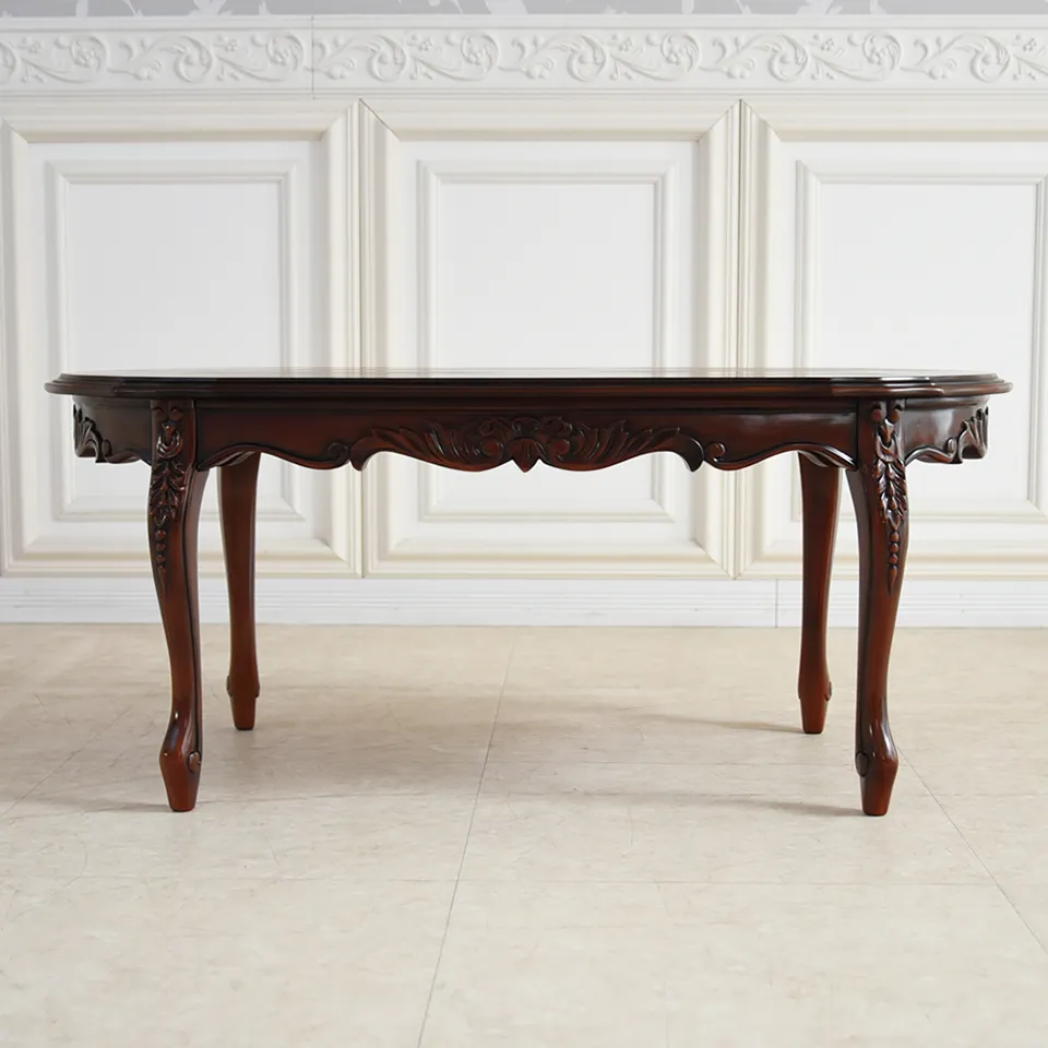 アンティーク調 センターテーブル 幅105cm マホガニー材｜ロココ調家具