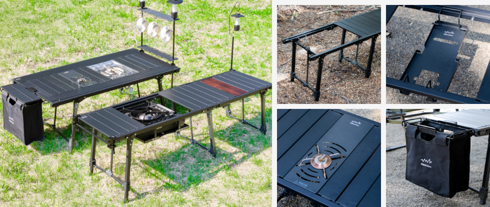 バーナーの位置も自在にカスタム！アルペン「アルミユニットテーブル