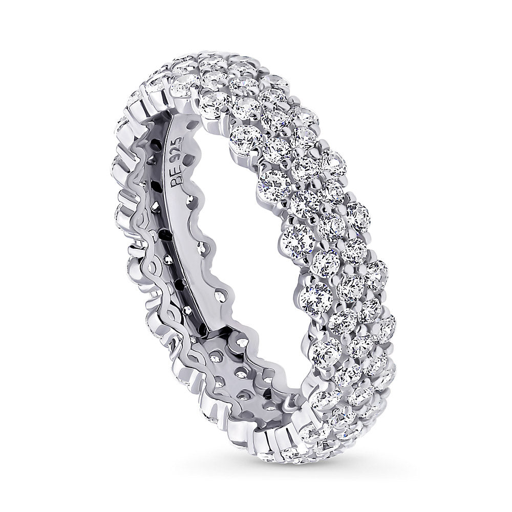 Sterling Silver Cluster Cubic Zirconia CZ Eternity Ring – BERRICLE