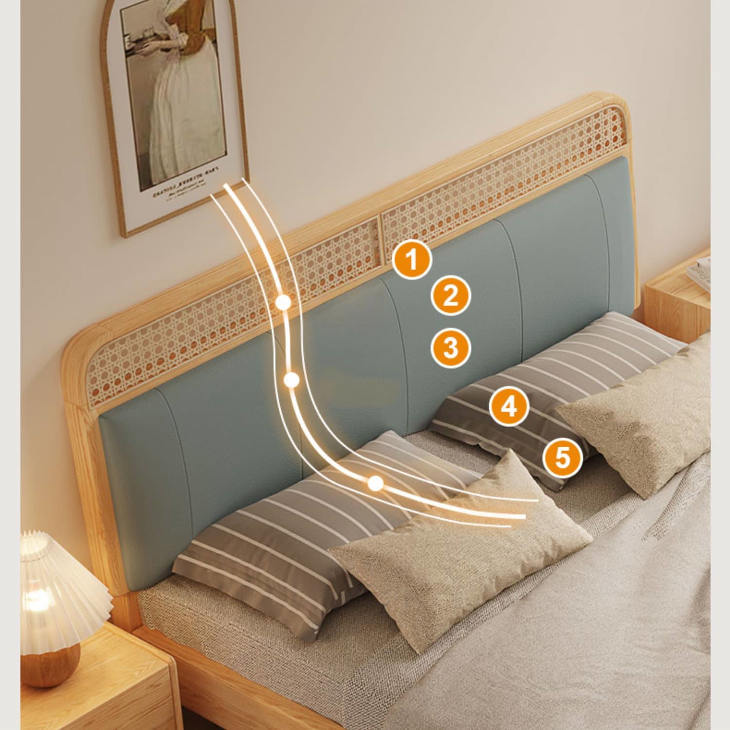 ベッド ダブルベッド ベッドフレーム ヘッドボード付 北欧風 おしゃれ