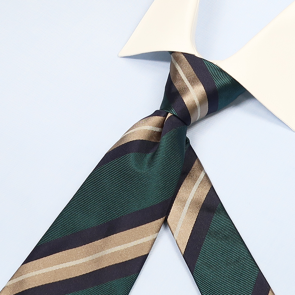 オリジナル ネクタイ レジメンタル ブルーグリーン | オーダースーツの