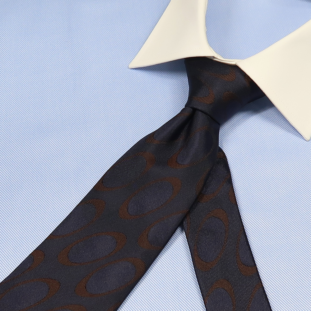 オリジナル ネクタイ ドット ネイビー×ブラウン | オーダースーツの