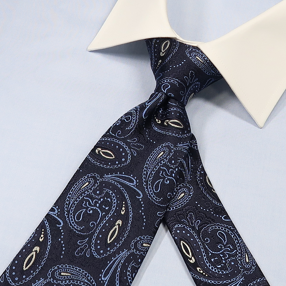オリジナル ネクタイ ペイズリー ダークネイビー×ブルー | オーダー