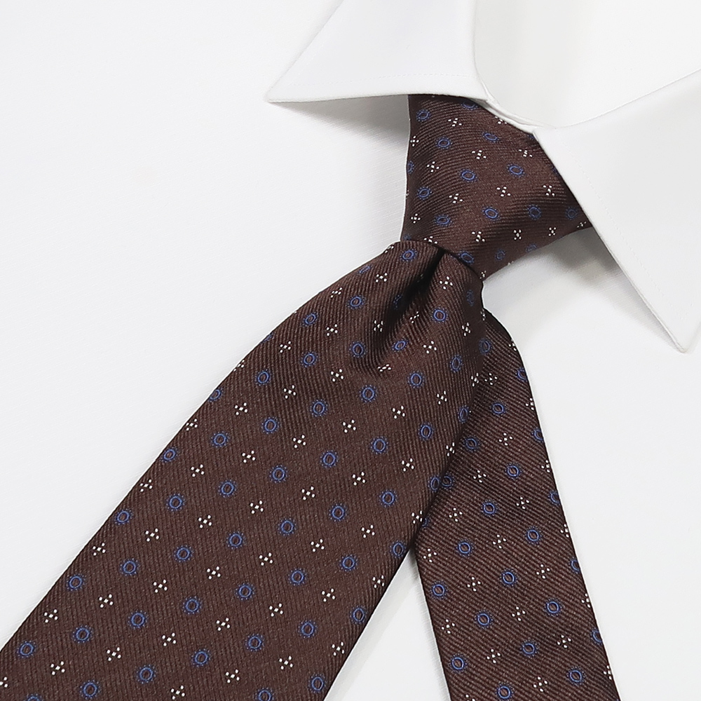 オリジナル ネクタイ 小紋 ブラウン | オーダースーツのビッグヴィジョン