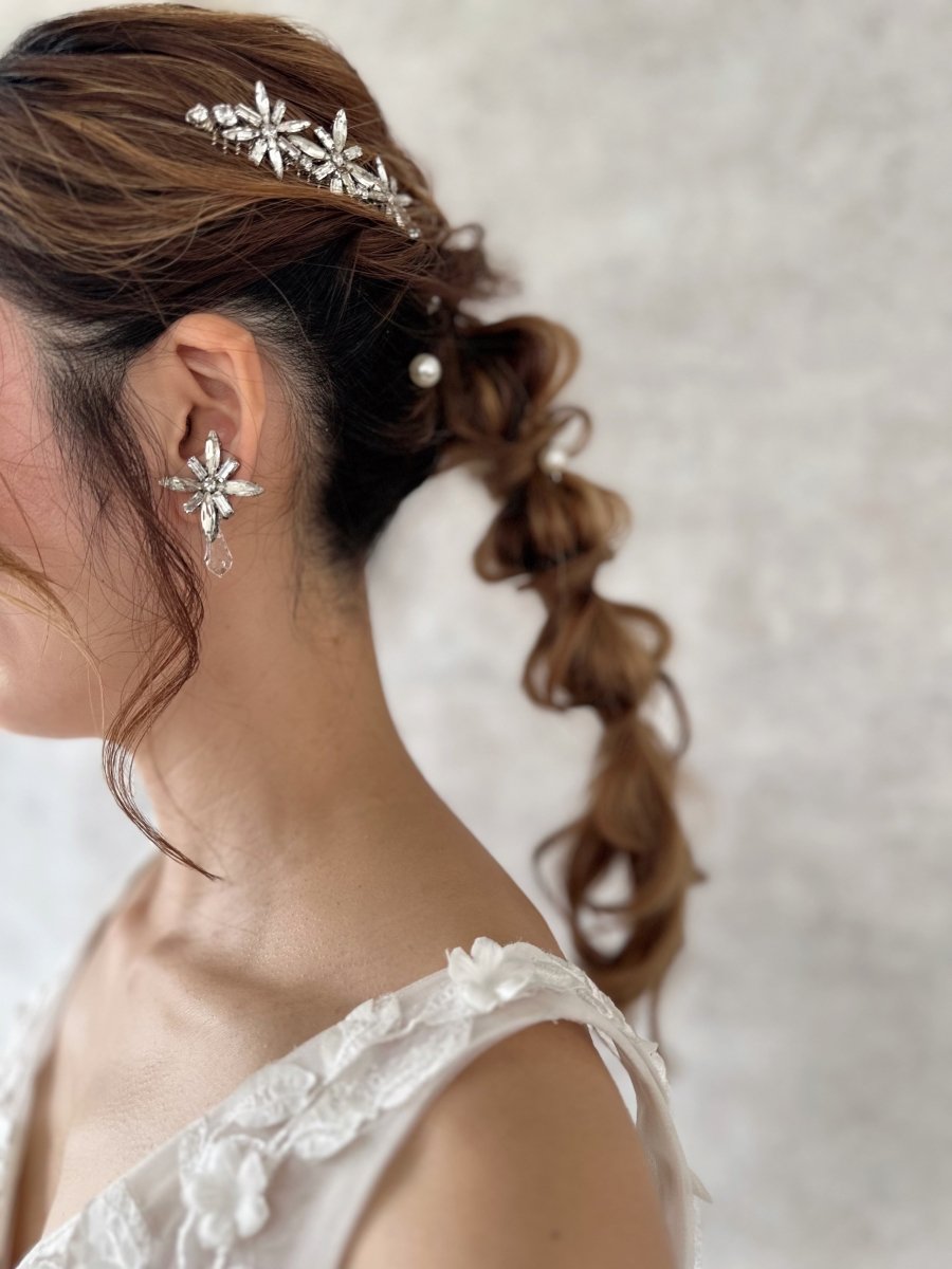 スターウェディングビジューコーム ブライダルヘアアクセサリー